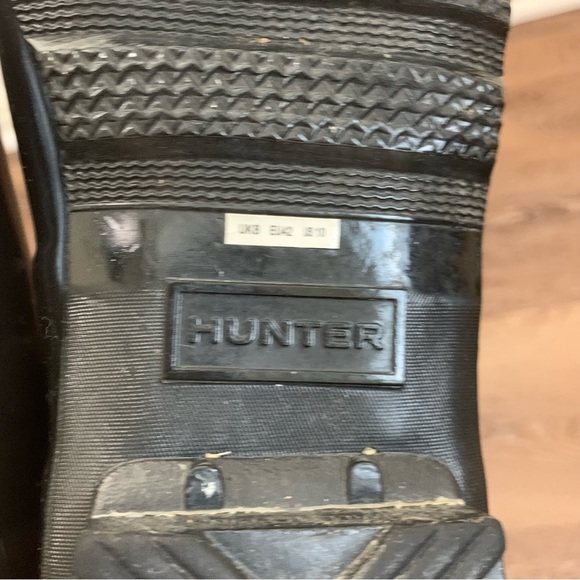 Hunter Womens original black tall gloss rain boots 10 - Picture 5 of 10